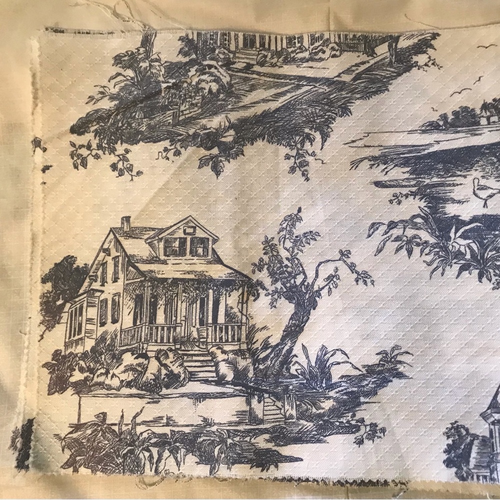 Classic Delft Blue Toile Cotton Home Accent Fabric  4 Blocks